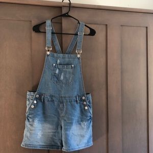 Short Denim Overalls / Size 8